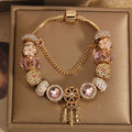 Vintage Glass Dreamcatcher Pendant Alloy Bracelet