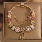 Vintage Glass Dreamcatcher Pendant Alloy Bracelet