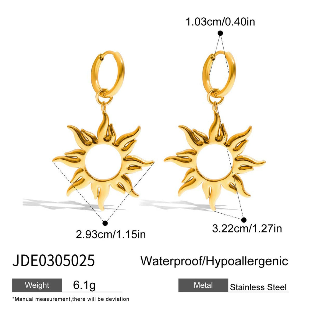 Sun-themed high-end stainless steel openwork bracelet