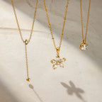 18k stainless steel zircon necklace that won't fade