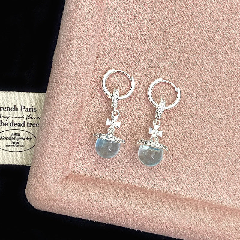 Pearl glass bead pendant, colored dopamine beaded zircon copper alloy necklace