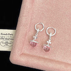 Pearl glass bead pendant, colored dopamine beaded zircon copper alloy necklace