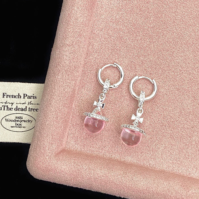 Pearl glass bead pendant, colored dopamine beaded zircon copper alloy necklace