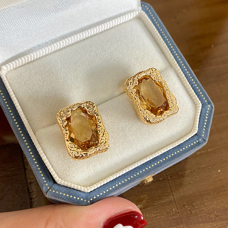 Maillard Double Crystal Pendant Copper Alloy Necklace