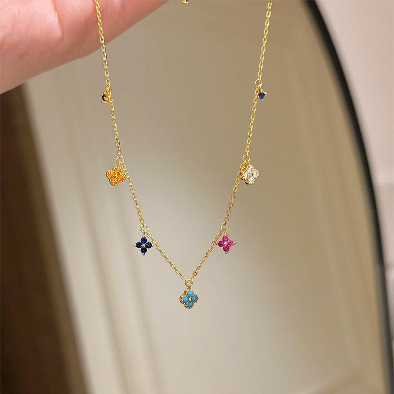 25 Sterling Silver Colored Four-Leaf Clover Dopamine Four-Leaf Clover Set