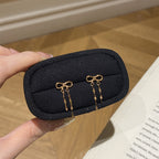 925 Sterling Silver Simple and Elegant Bow Tassel Earrings