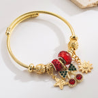 Vintage Gold Crystal Beaded Stainless Steel Bracelet