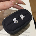 925 Sterling Silver Sweet Shell Flower Freshwater Pearl Stud Earrings