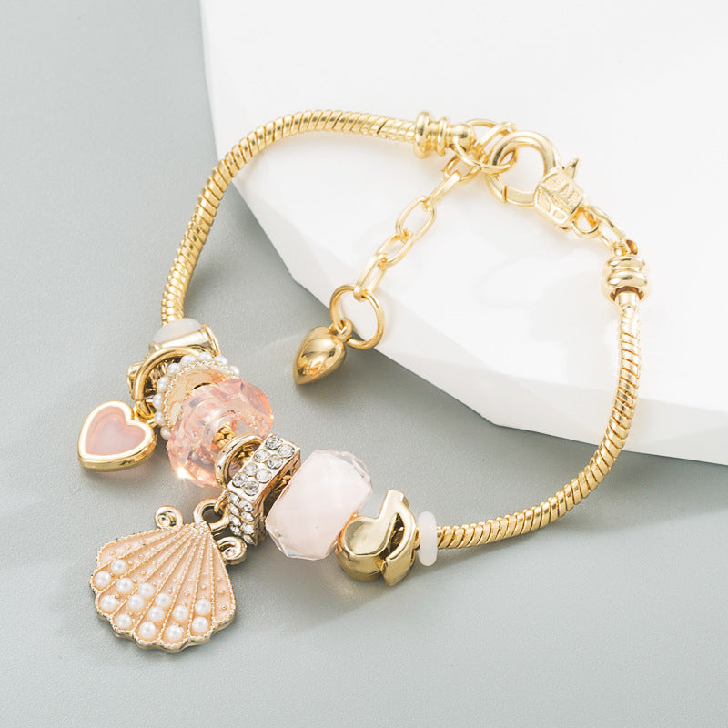 Vintage Pearl Shell Alloy Bracelet