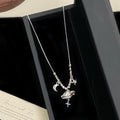 Brushed Planet Pendant Bead String Copper Alloy Necklace