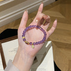 925 Sterling Silver Gourd Natural Amethyst Bracelet